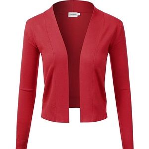 Women's Basic Open Front Cropped Cardigan